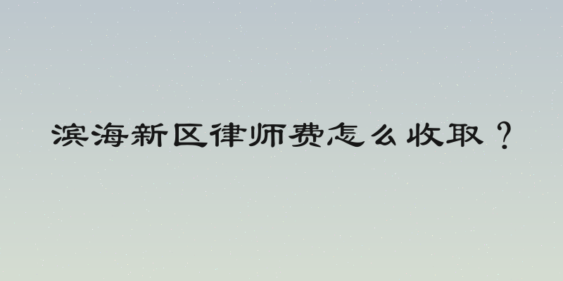 滨海新区律师费怎么收取？