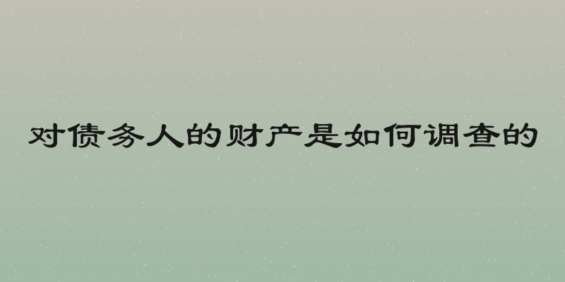 对债务人的财产是如何调查的