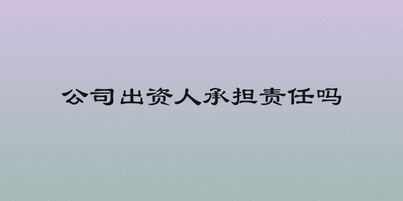 公司出资人承担责任吗