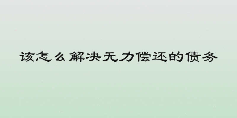 该怎么解决无力偿还的债务