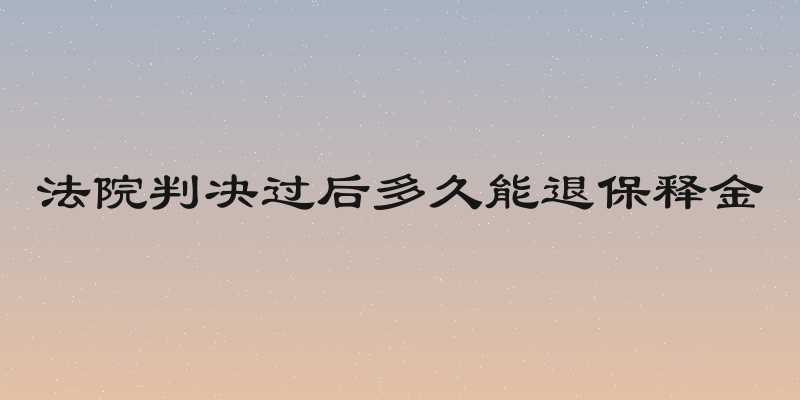 法院判决过后多久能退保释金