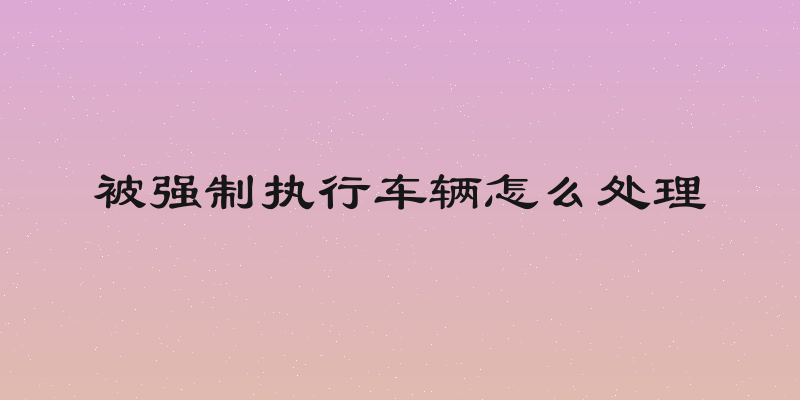 被强制执行车辆怎么处理