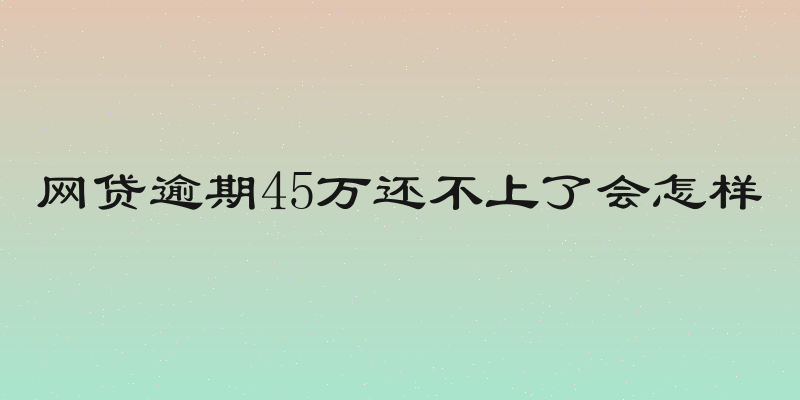 网贷逾期45万还不上了会怎样