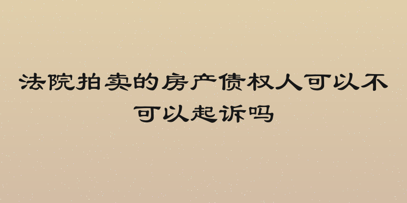 法院拍卖的房产债权人可以不可以起诉吗