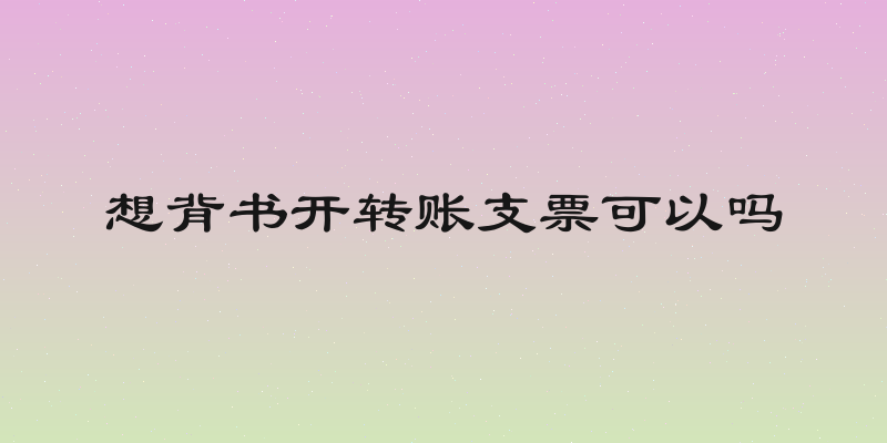 想背书开转账支票可以吗