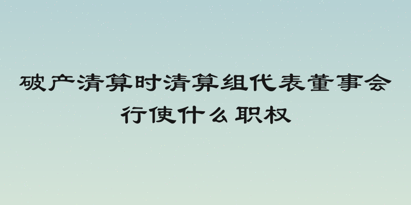 破产清算时清算组代表董事会行使什么职权