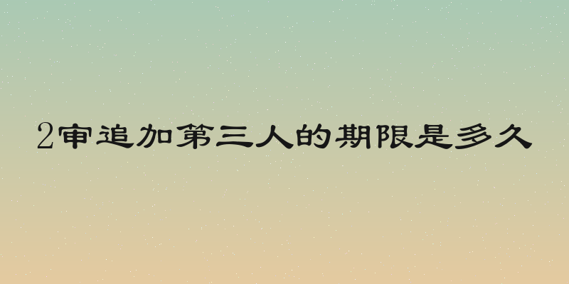 2审追加第三人的期限是多久