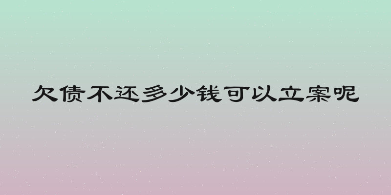欠债不还多少钱可以立案呢