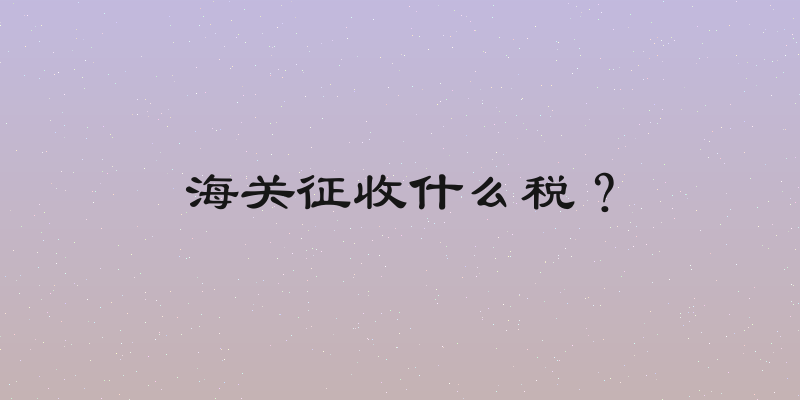 海关征收什么税？