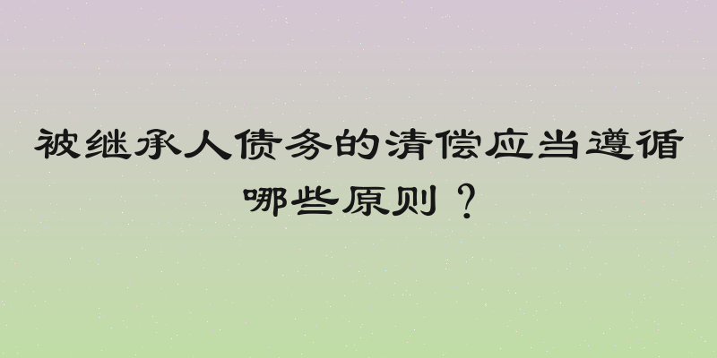 被继承人债务的清偿应当遵循哪些原则？