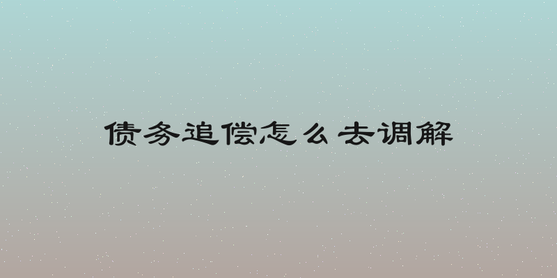 债务追偿怎么去调解