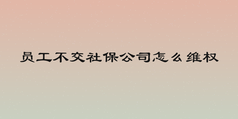 员工不交社保公司怎么维权