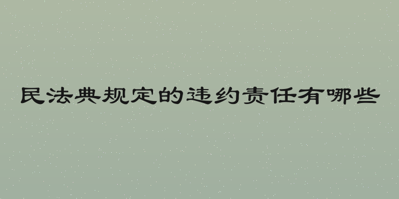 民法典规定的违约责任有哪些