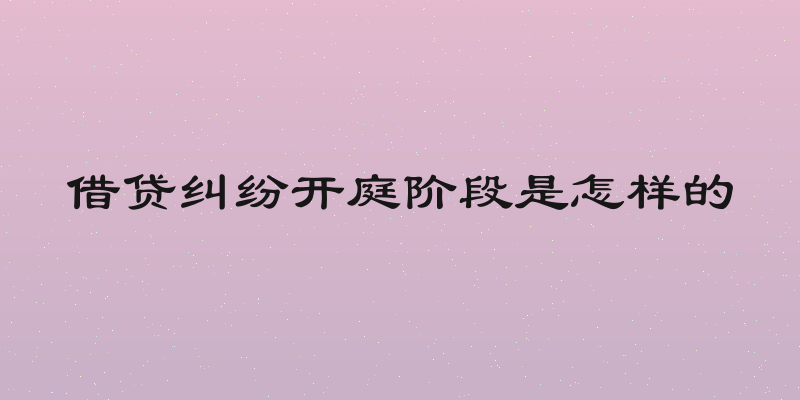 借贷纠纷开庭阶段是怎样的