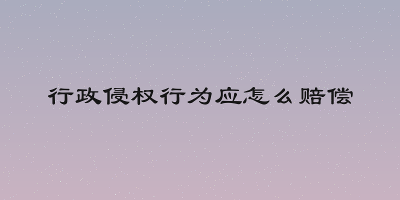 行政侵权行为应怎么赔偿