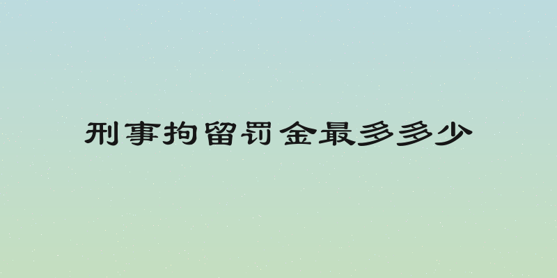 刑事拘留罚金最多多少