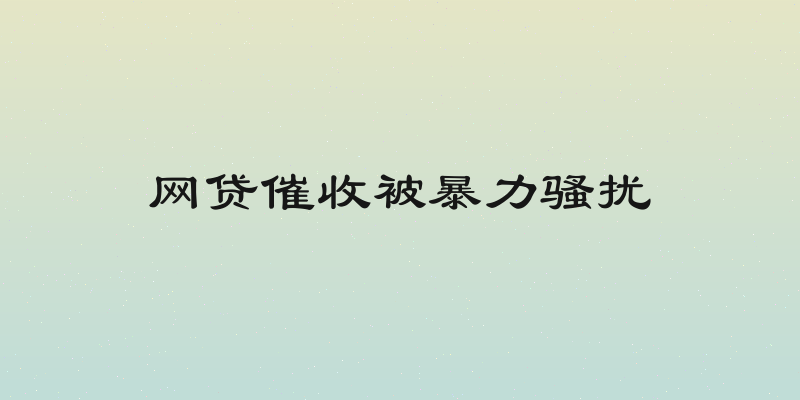 网贷催收被暴力骚扰