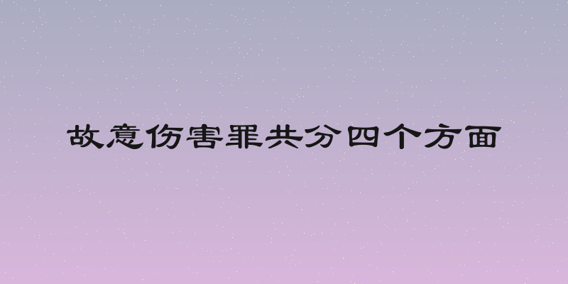 故意伤害罪共分四个方面