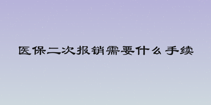 医保二次报销需要什么手续