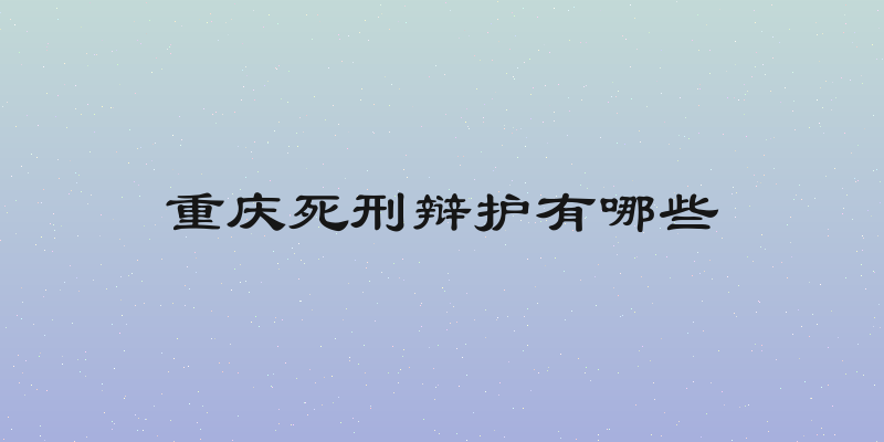 重庆死刑辩护有哪些