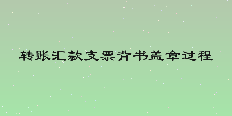 转账汇款支票背书盖章过程