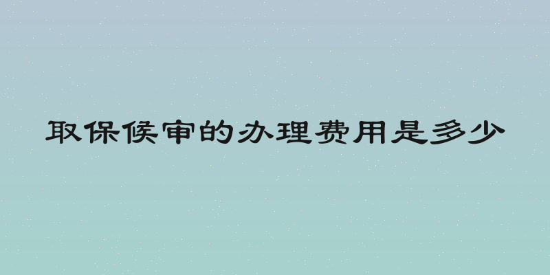 取保候审的办理费用是多少