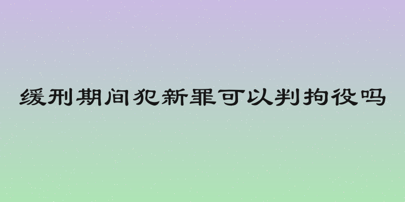 缓刑期间犯新罪可以判拘役吗