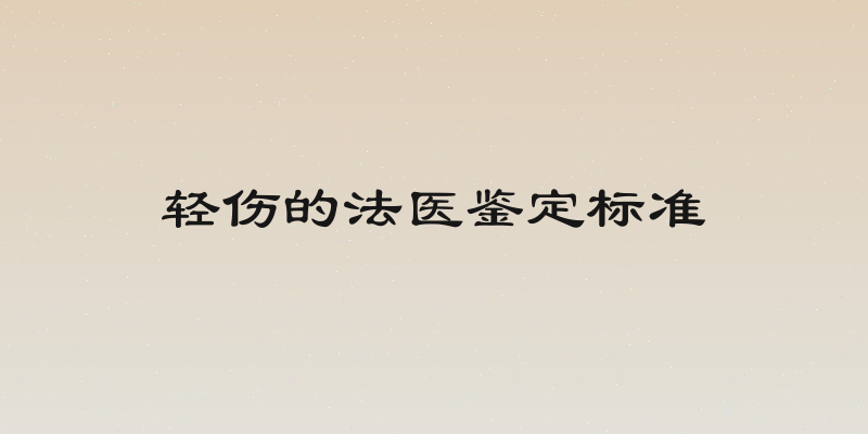 轻伤的法医鉴定标准