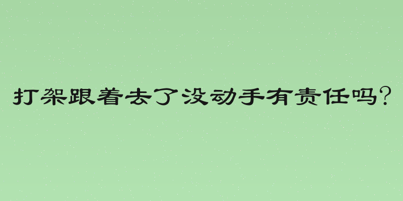 打架跟着去了没动手有责任吗?