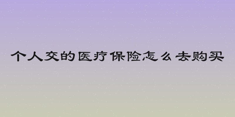 个人交的医疗保险怎么去购买