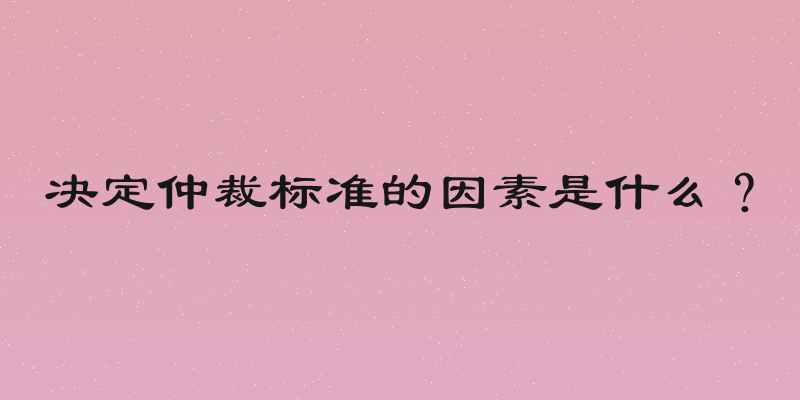决定仲裁标准的因素是什么？